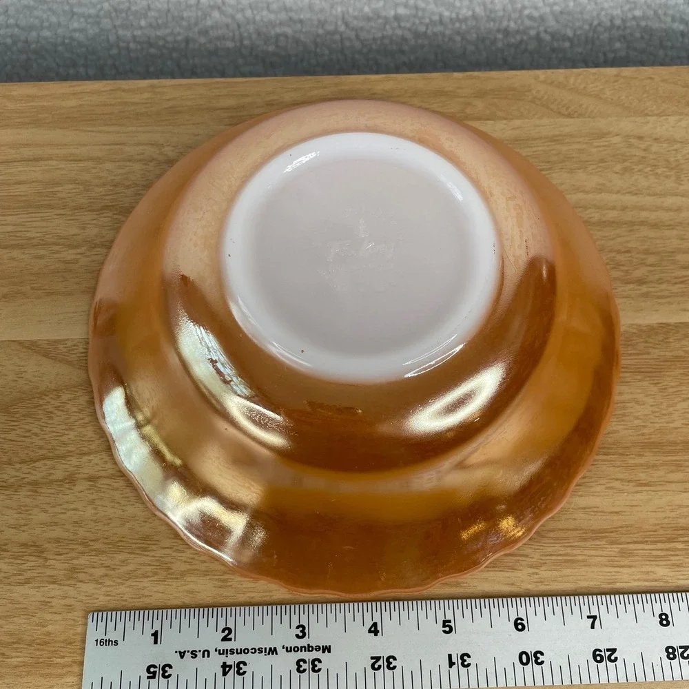 Fire-King Anchor Hocking Peach Lustre Swirl Bowl 7.5